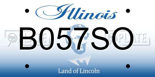 B057SO Illinois License Plate