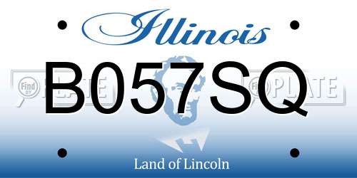 B057SQ Illinois License Plate