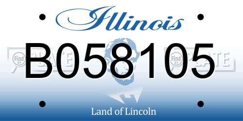 B058105 Illinois License Plate