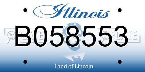 B058553 Illinois License Plate