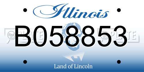 B058853 Illinois License Plate