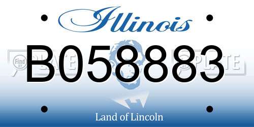 B058883 Illinois License Plate