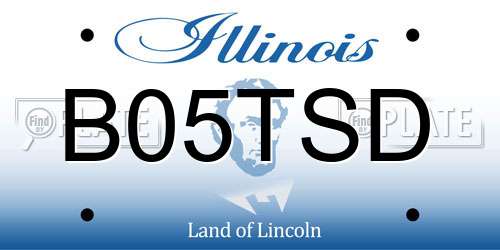 B05TSD Illinois License Plate