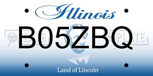 B05ZBQ Illinois License Plate