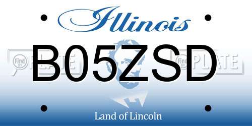B05ZSD Illinois License Plate