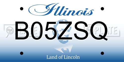 B05ZSQ Illinois License Plate