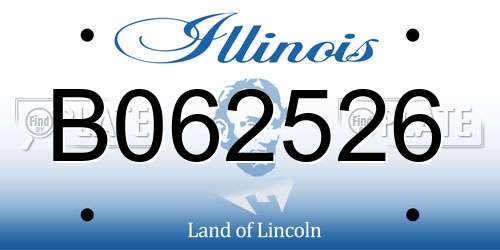 B062526 Illinois License Plate