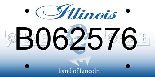 B062576 Illinois License Plate