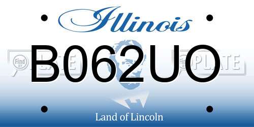 B062UO Illinois License Plate