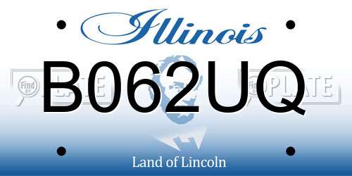 B062UQ Illinois License Plate