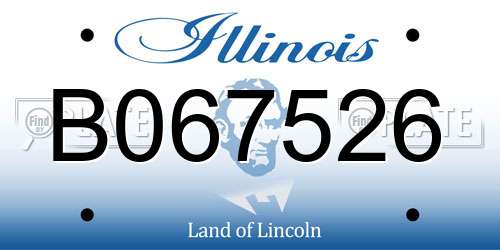 B067526 Illinois License Plate