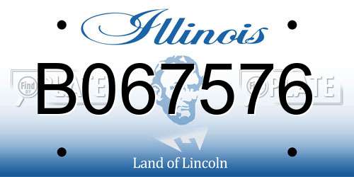 B067576 Illinois License Plate