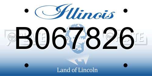 B067826 Illinois License Plate