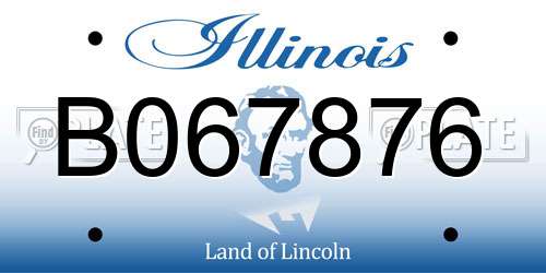 B067876 Illinois License Plate