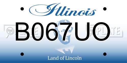 B067UO Illinois License Plate