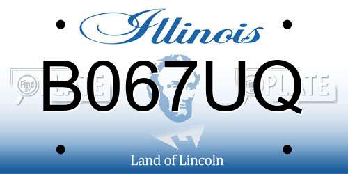 B067UQ Illinois License Plate