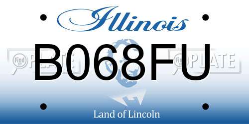 B068FU Illinois License Plate