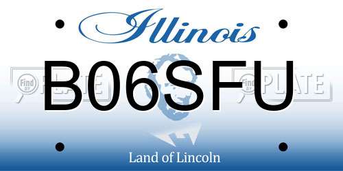 B06SFU Illinois License Plate
