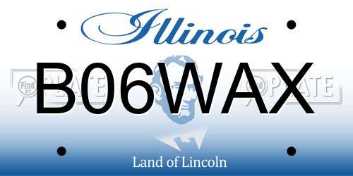 B06WAX Illinois License Plate