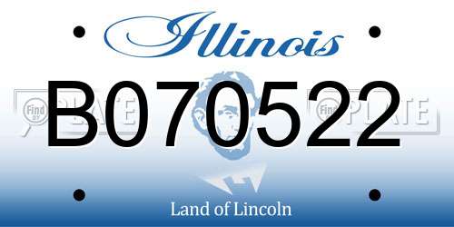 B070522 Illinois License Plate