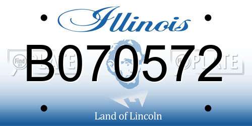 B070572 Illinois License Plate