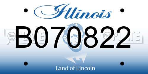 B070822 Illinois License Plate