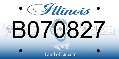 B070827 Illinois License Plate