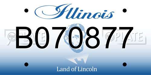 B070877 Illinois License Plate
