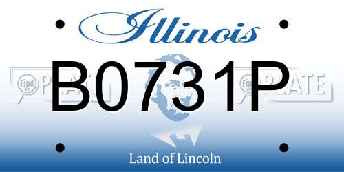 B0731P Illinois License Plate