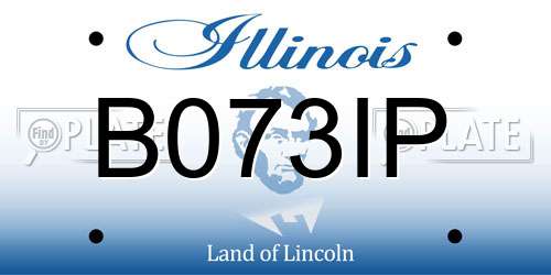 B073IP Illinois License Plate