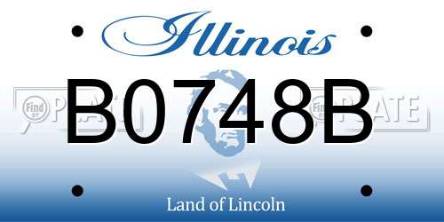 B0748B Illinois License Plate