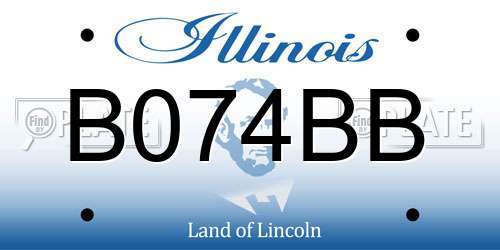 B074BB Illinois License Plate