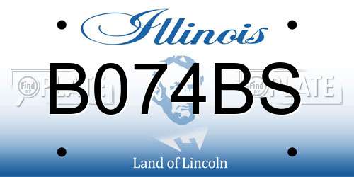 B074BS Illinois License Plate