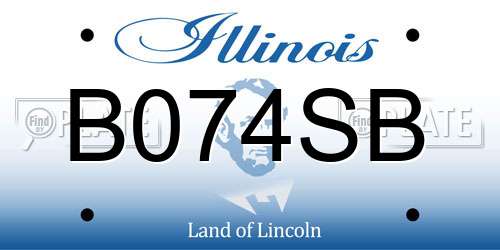 B074SB Illinois License Plate