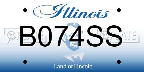 B074SS Illinois License Plate