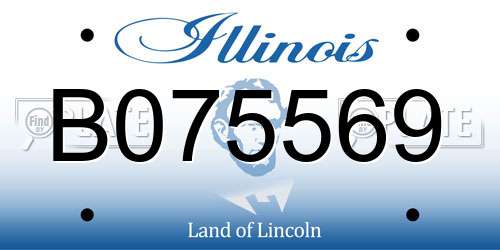 B075569 Illinois License Plate