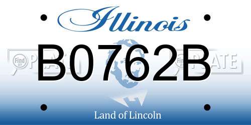 B0762B Illinois License Plate