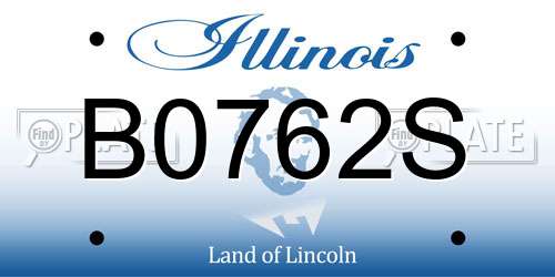 B0762S Illinois License Plate