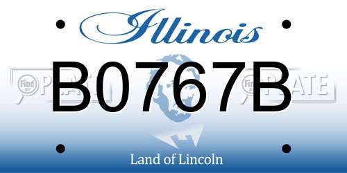 B0767B Illinois License Plate