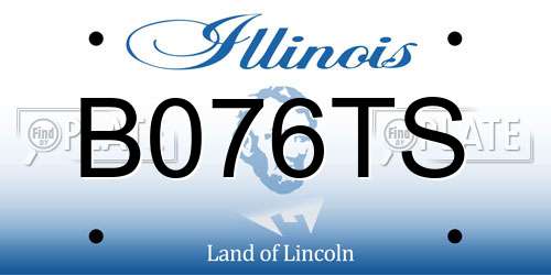 B076TS Illinois License Plate