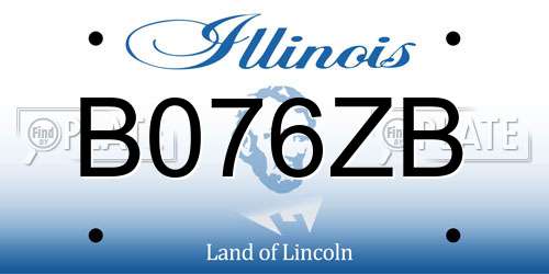 B076ZB Illinois License Plate