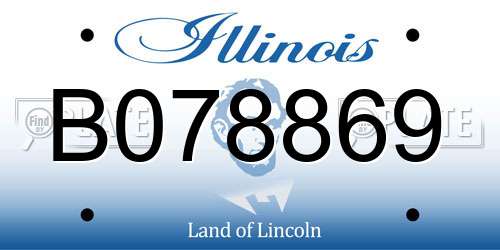 B078869 Illinois License Plate