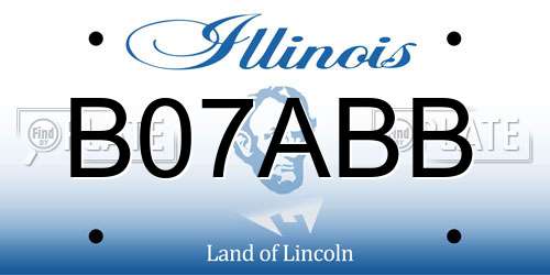 B07ABB Illinois License Plate