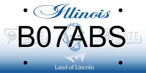 B07ABS Illinois License Plate