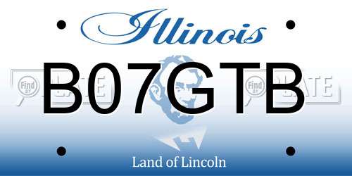 B07GTB Illinois License Plate