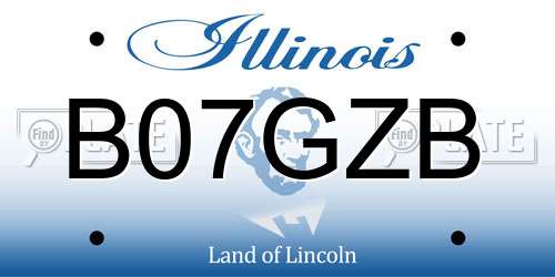 B07GZB Illinois License Plate