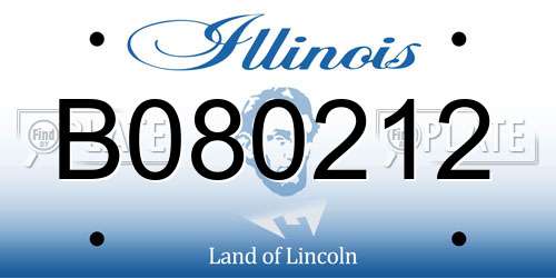 B080212 Illinois License Plate