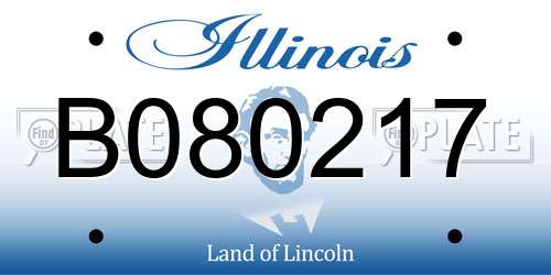 B080217 Illinois License Plate