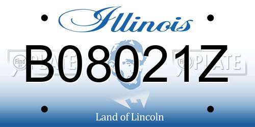 B08021Z Illinois License Plate