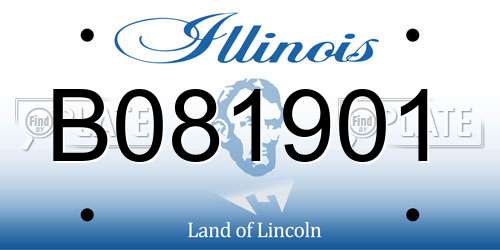 B081901 Illinois License Plate
